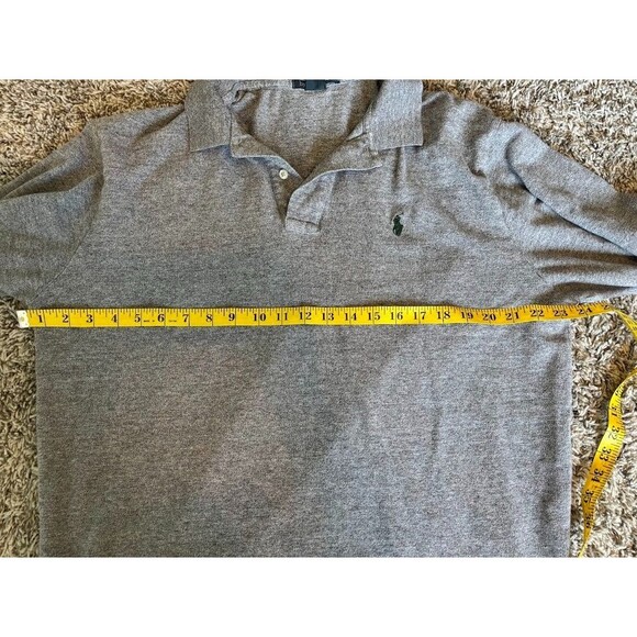 Polo Ralph Lauren VINTAGE 90s Men's Polo Shirt Long Sleeve Sz XL Gray - Picture 12 of 14